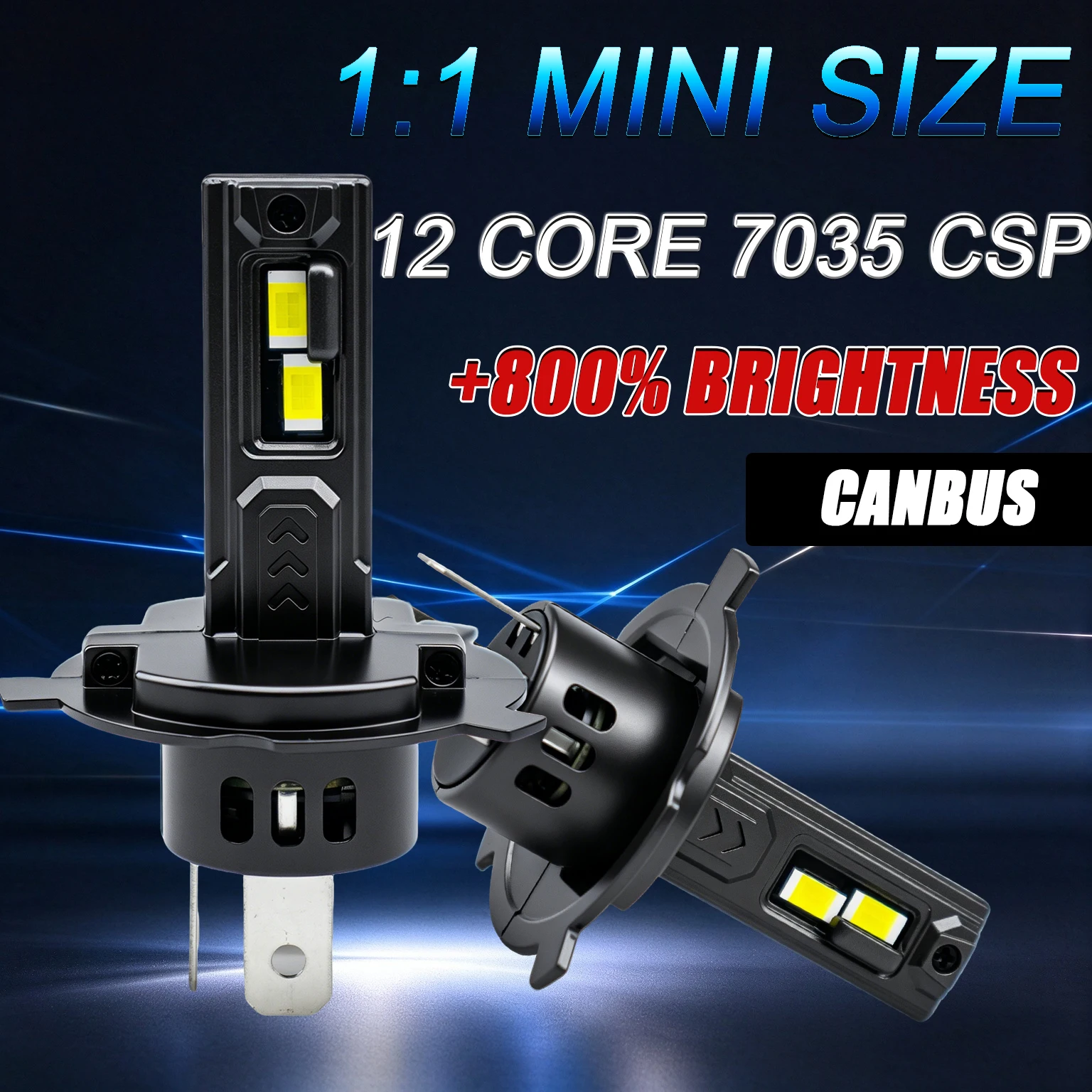 H4 H7 LED Headlight Bulbs 800000LM Super Bright Plug and Play LED Lights for Car 6000K White Headlamp Fog Lamp Upgrade CANBUS