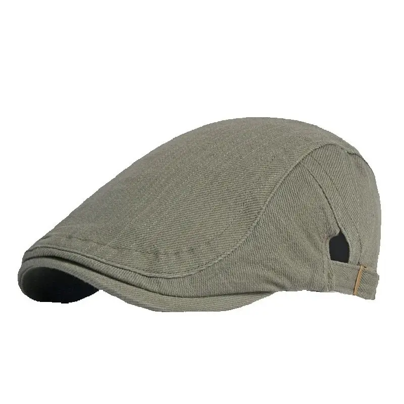 

Korean version simple light plate cotton beret men's spring and summer British retro artistic sunshade duck tongue forward hat w