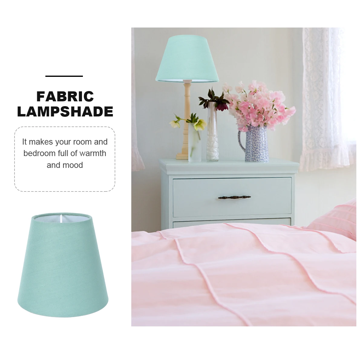 

Fabric Lampshade Cloth Shades in Lamps Chandeliers Dust Proof Bedroom Living Room Warm Atmosphere Linen Lamp