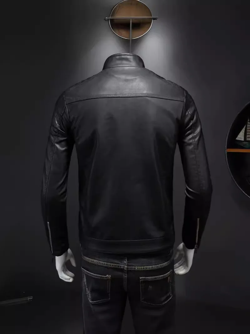 2024 New Men's Leather Jacket Men's Cross-border Autumn and Winter Motorcycle Casual Jacket Men's Clothing