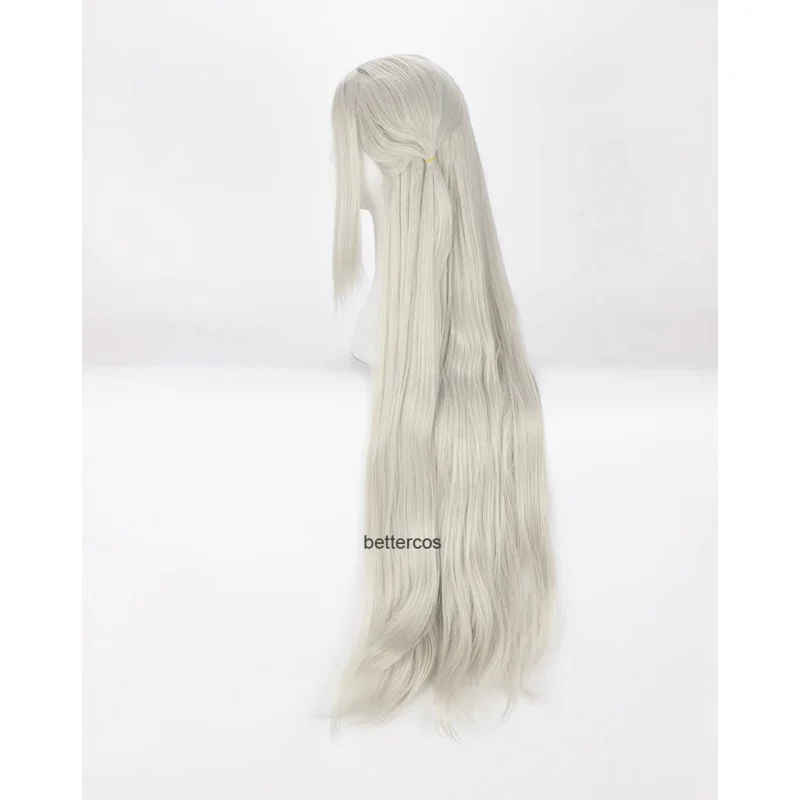 Fire Emblem ThreeHouses Edelgard Von Fresberg Cosplay Wig Long Gray Straight Heat Resistant Synthetic Hair Wig   Wig Cap