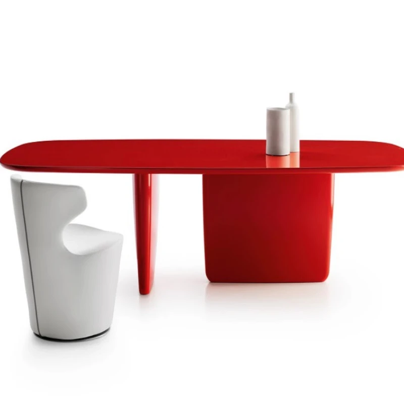 

Nordic solid wood minimalist long table designer minimalist office conference table creative coffee table personalized log round