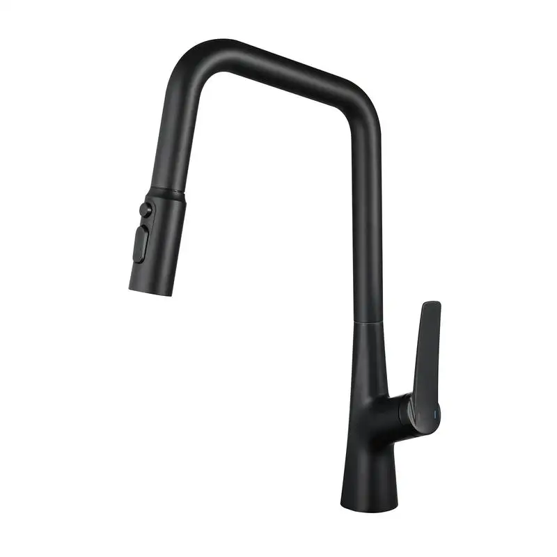 Matte Black Kitchen Faucet 3 Function 360 Degree Sprayer One Touch Switch Fast Connect