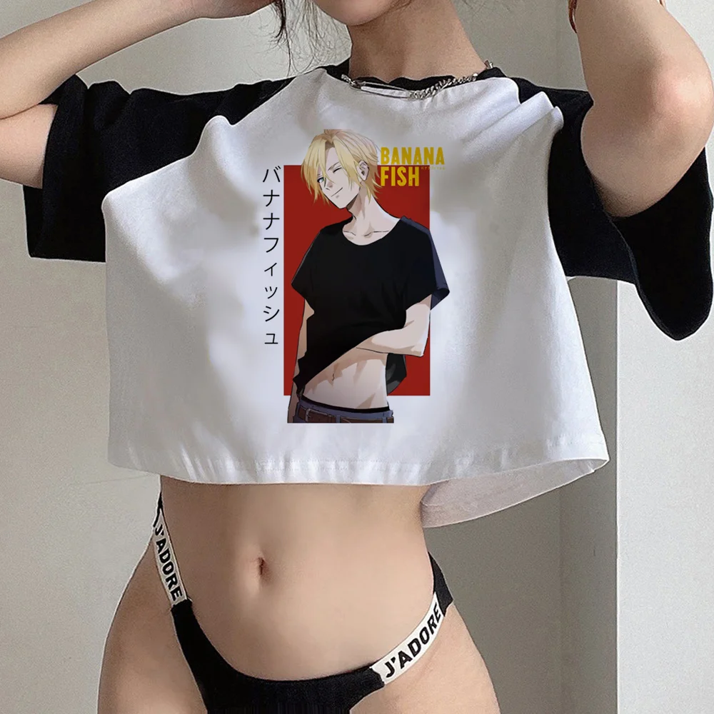 Banana Fish 90s cyber y2k korean fashion crop top girl cyber y2k cute fairycore fairy grunge t-shirts crop top