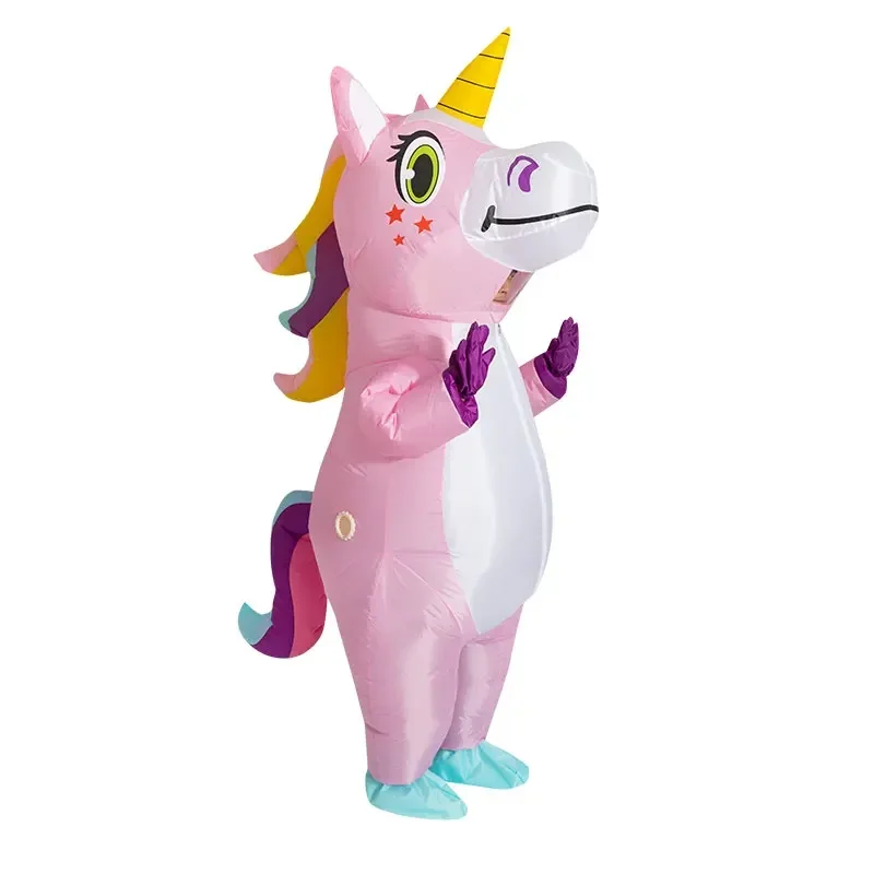 Adult pink full body unicorn inflatable anime cosplay costume