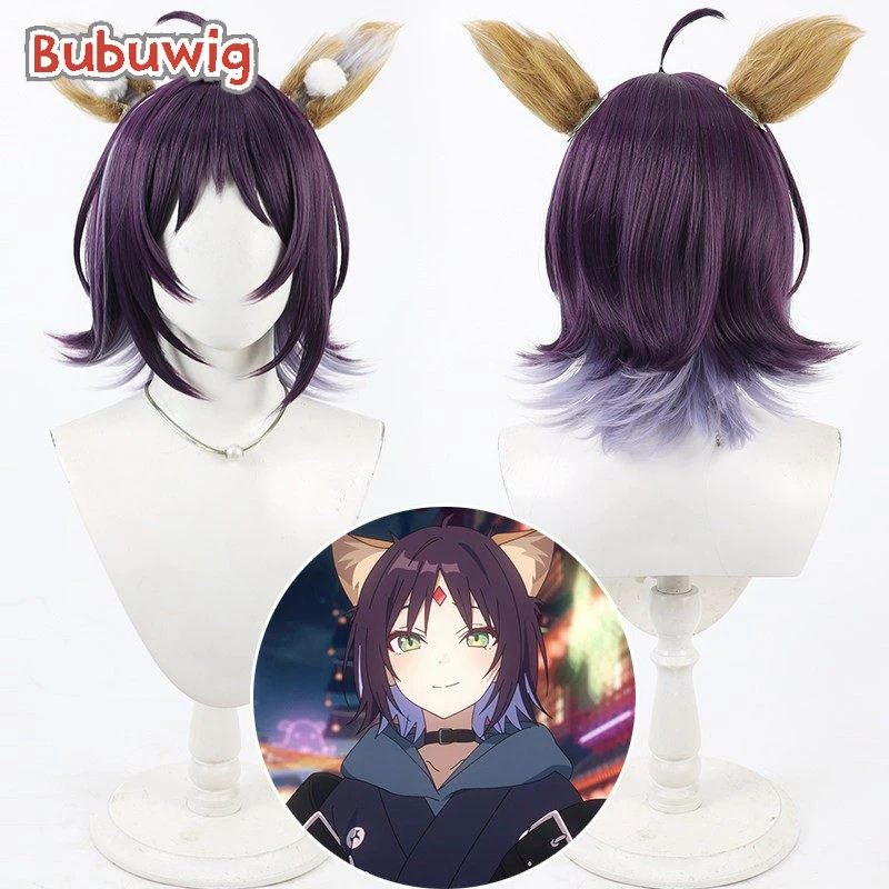 

Bubuwig Synthetic Hair Sakayori Iroha Cosplay Wigs Cosmic Princess Kaguya! Sakayori Iroha Short Mixed Purple Wig Heat Resistant