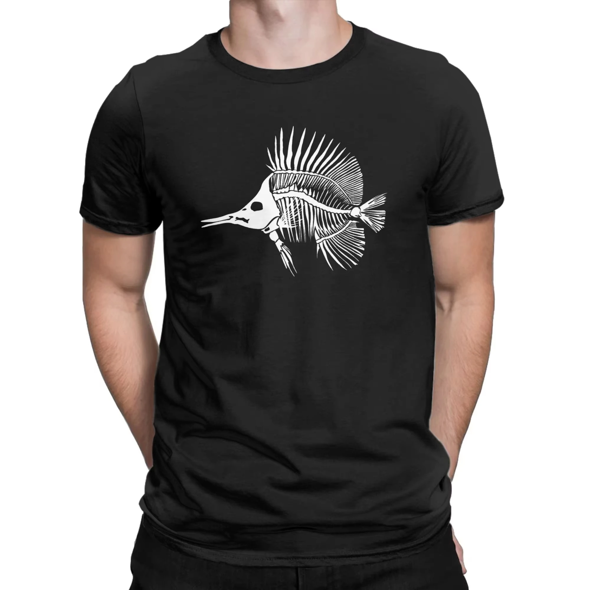 

Streetwear T-Shirt Summer Bonefish Skull Deep Sea Fish Skeleton Fashion T-Shirts Cotton Tee Shirt Loose Short Sleeve Clothes Top