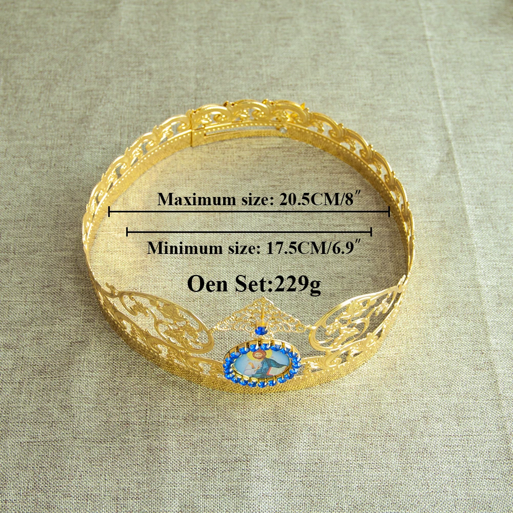 Neue orthodoxe Kirchenkrone, Jesus- und Maria-Ikone, Heilige Familie Krone, religiöses Ritual, orthodoxe Kirche, heilige Hochzeit, Ehepaar-Kronen-Set – Detail 1