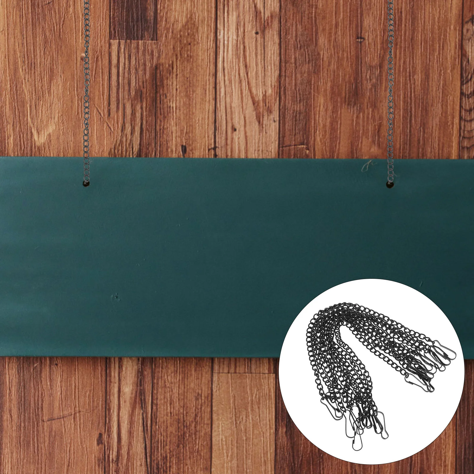 

10 Black Tag Chains 1.2mm Thick 20cm Sturdy Metal Hanging Chains for Indoors Outdoors Plant Hooks Chalkboards