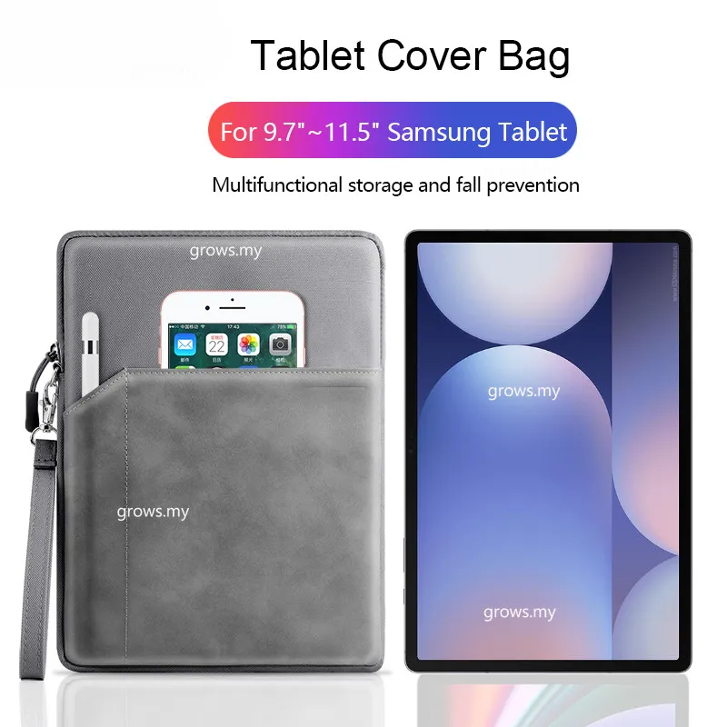 

Shockproof Handbag For Samsung Tab S10+S10 Plus 2024 S9 FE A9 Plus A9+ 11"10.9" S7 S8 A8 S6 S5E 10.5 Soft Liner Sleeve Pouch Bag