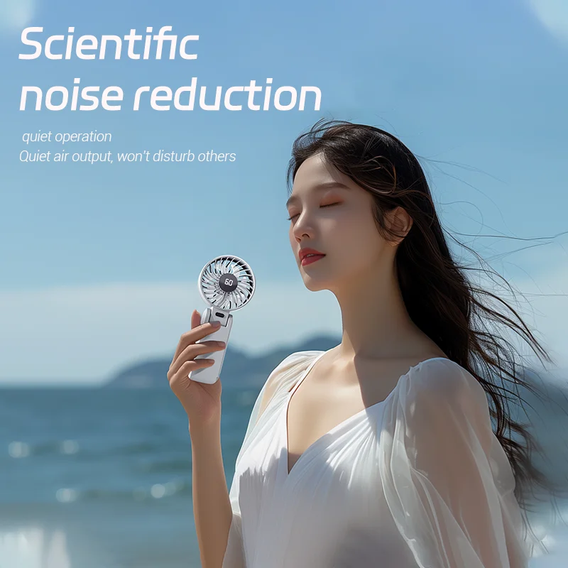 مروحة يد كهربائية جديدة محمولة 5 تروس تبريد الهواء محمولة قابلة للطي يمكن ارتداؤها مروحة USB قابلة للشحن مروحة تهوية صغيرة