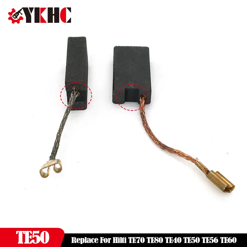 2pcs Carbon Brush Replace For Hilti TE80 TE40 TE50 TE56 TE60 TE500 TE46 Hammer No Auto&With Auto Accessories Spare Parts Tool