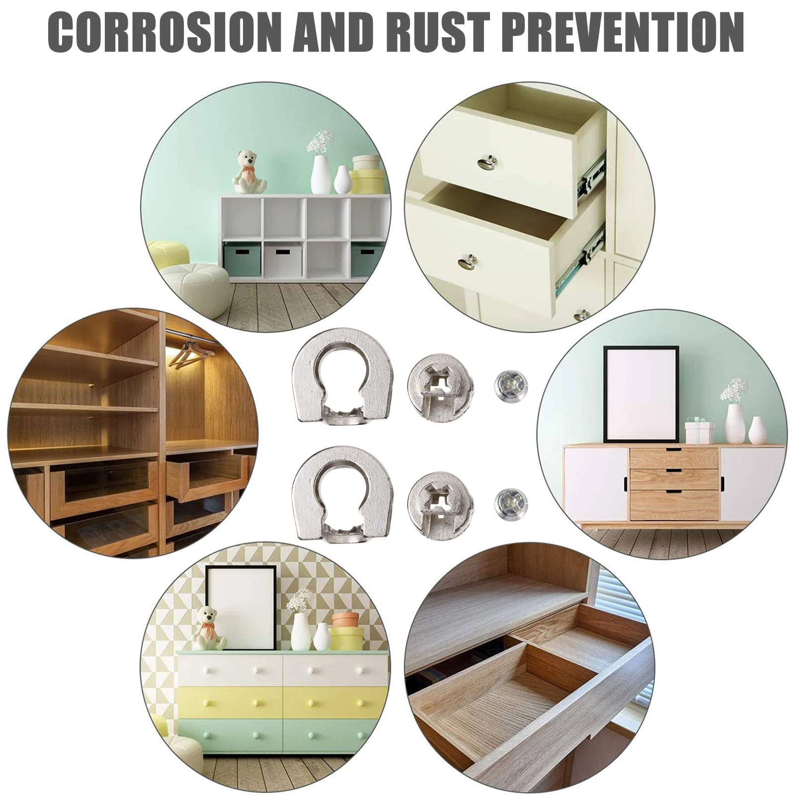 

10 Pcs Three-in-one Board Support Alloy Connectors Sturdy Furniture Assembly Cam Nut Cabinet Fasteners Sectional Joiners