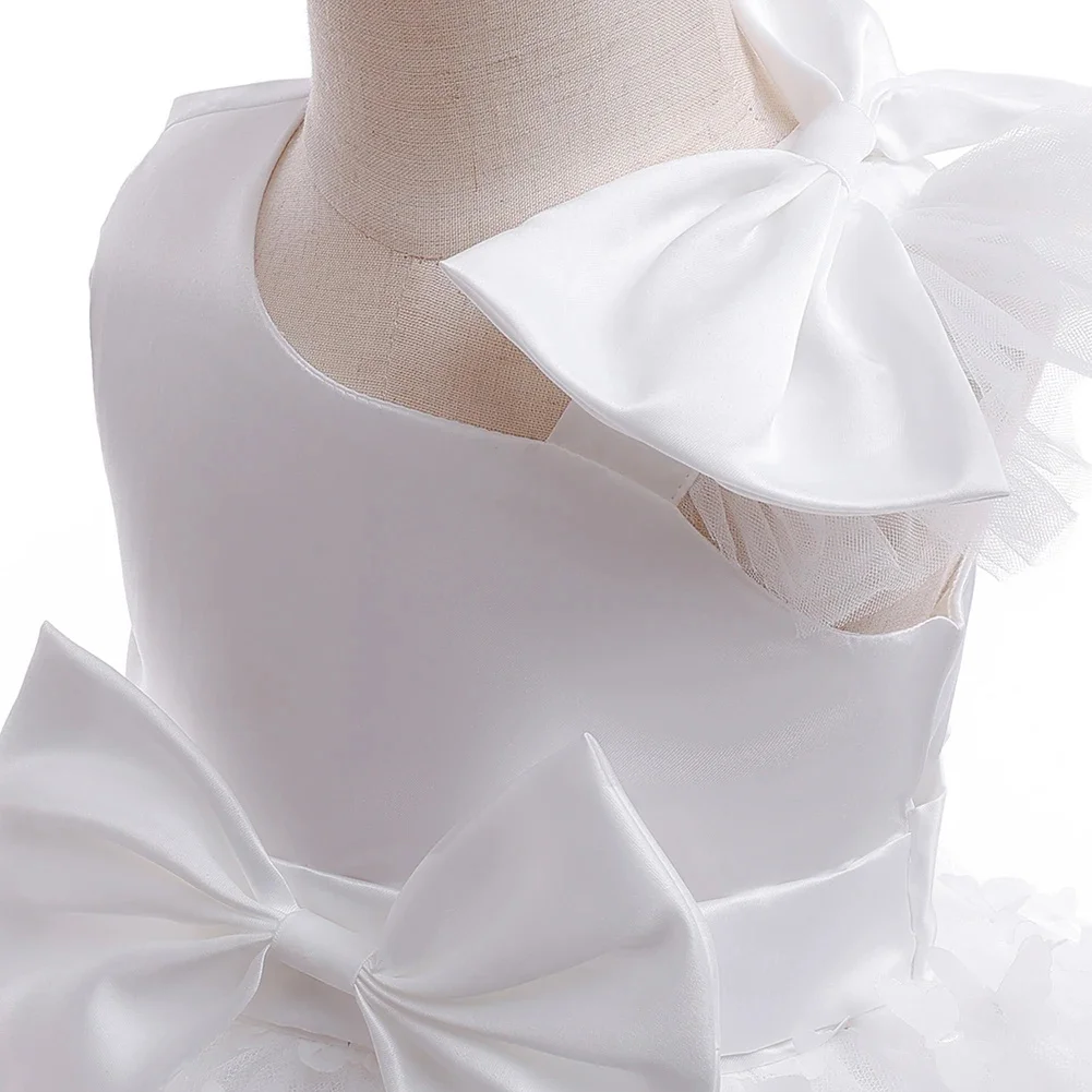 Baby Girls Party Dresses For 1st Birthday Elegant Children Dresses Mesh Butterfly Flower Girl Princess Dress Vestidos Tutu Dress