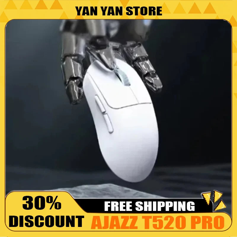 

Ajazz T520 Pro Max Paw3395 Беспроводная 3-режимная игровая мышь из углеродного волокна 32000 точек на дюйм 650 IPS Двойная 8K с низкой задержкой, срок службы батареи 500 мАч