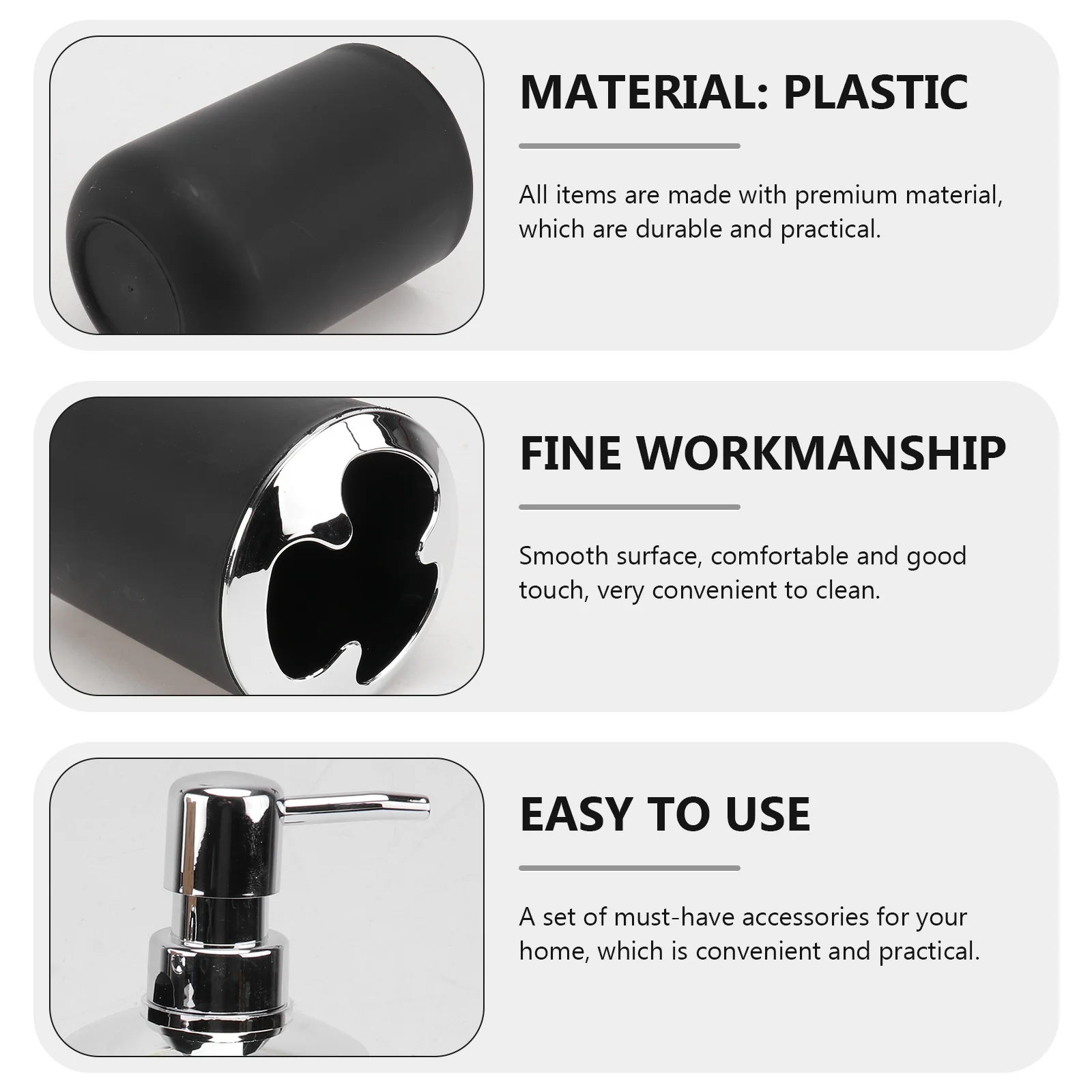 

1Set Modern Bathroom Toiletries Practical Gargle Cup Simple Design Home Hotel Use Black Bathroom Accessories