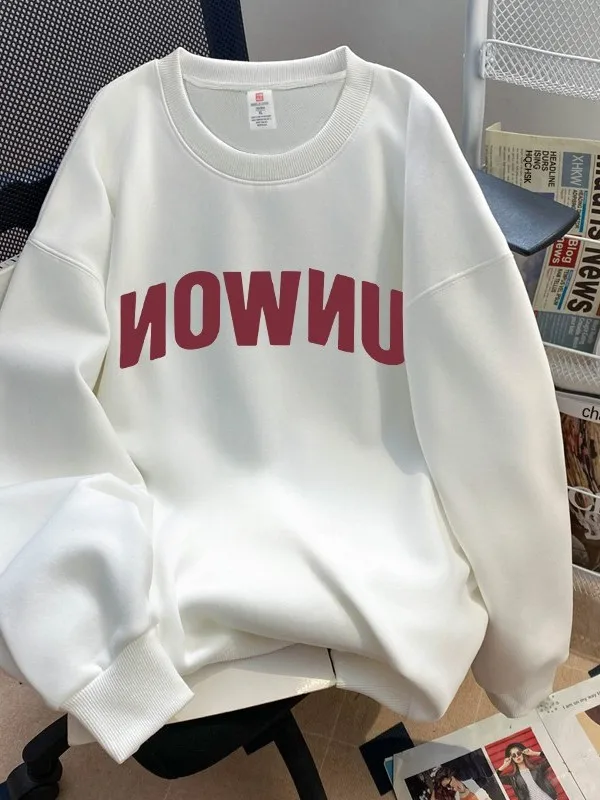 Moletom Masculino Moderno de Lã Grossa com Capuz, Caimento Solto, Manga Longa, Gola Redonda, Estilo Outono Inverno, Novo Esti...