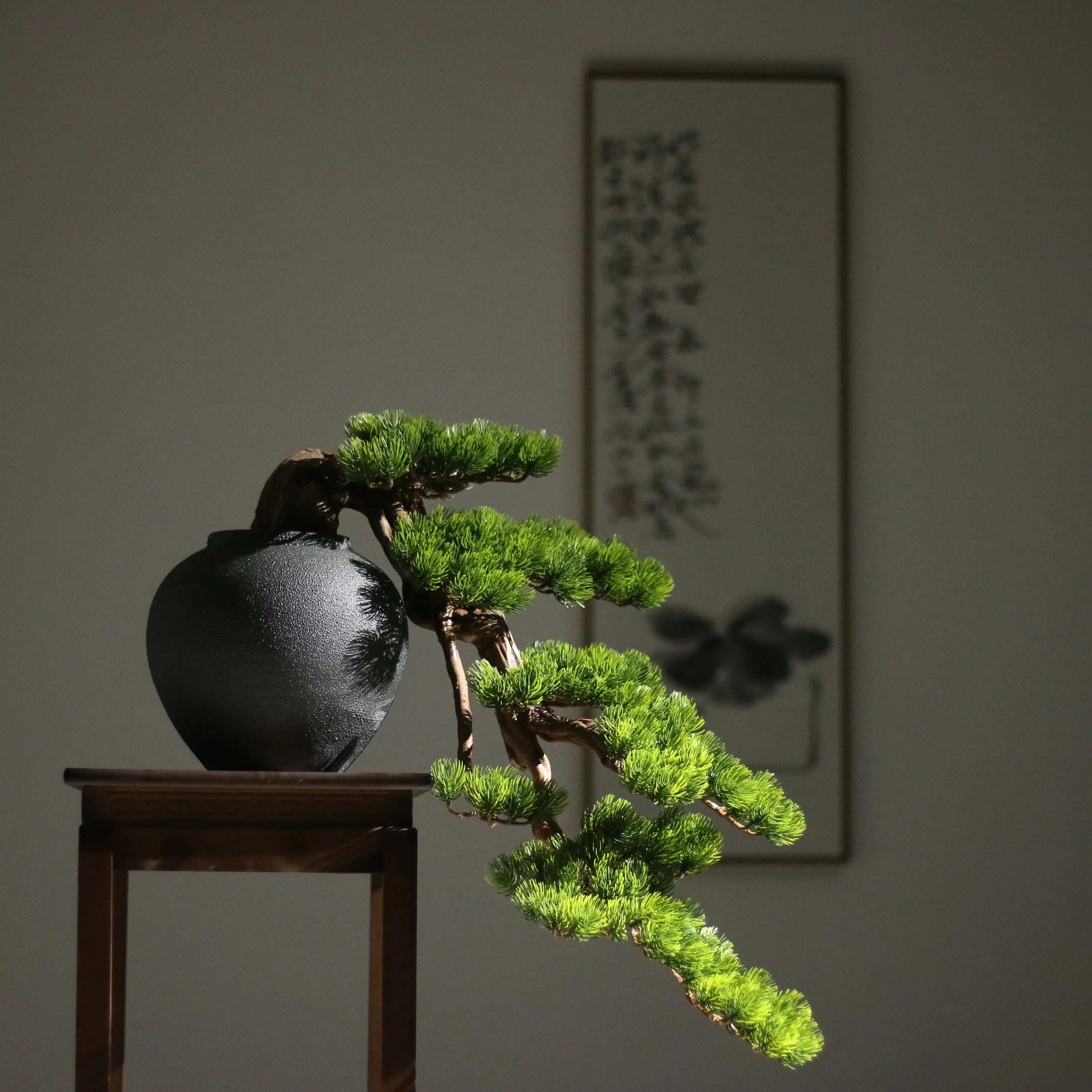 Cliff Type Simulation Welcome Pine Cliff Pine Bonsai Living Room Flower Frame Decoration Hotel Tea Room Fake Pine Decoration