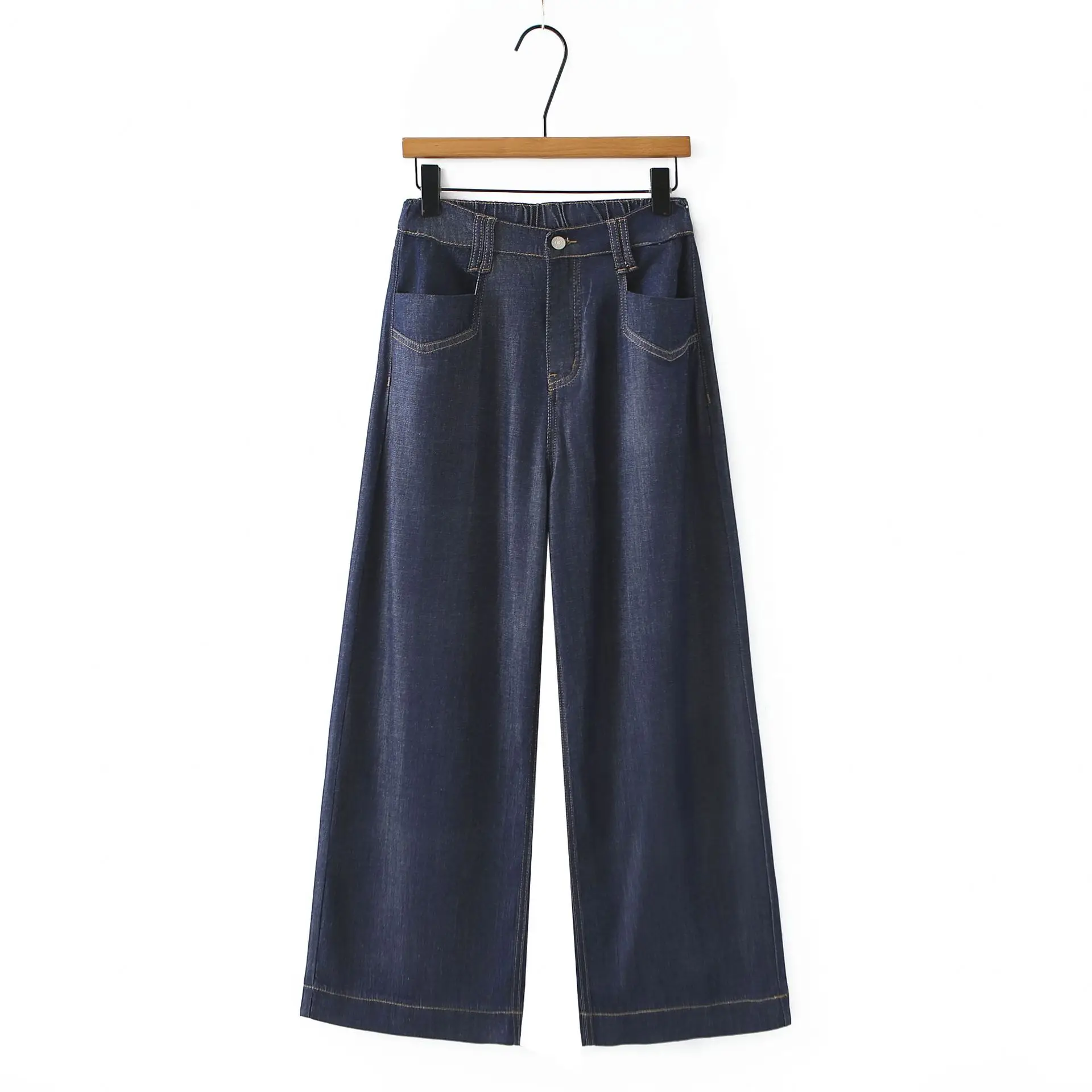 Neue Sommer-Lyocell-Jeans mit weitem Bein, 100 kg, Premium-Plus-Size-Damen-Design, dünne Denim-lange Hosen 5335
