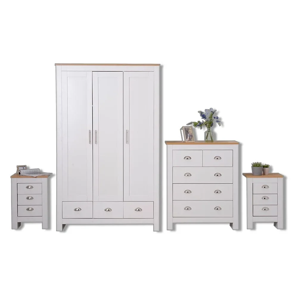 

4 Piece Bedroom Wardrobe Chest Set With Bedside Tables Chest Of Drawers Wardrobe