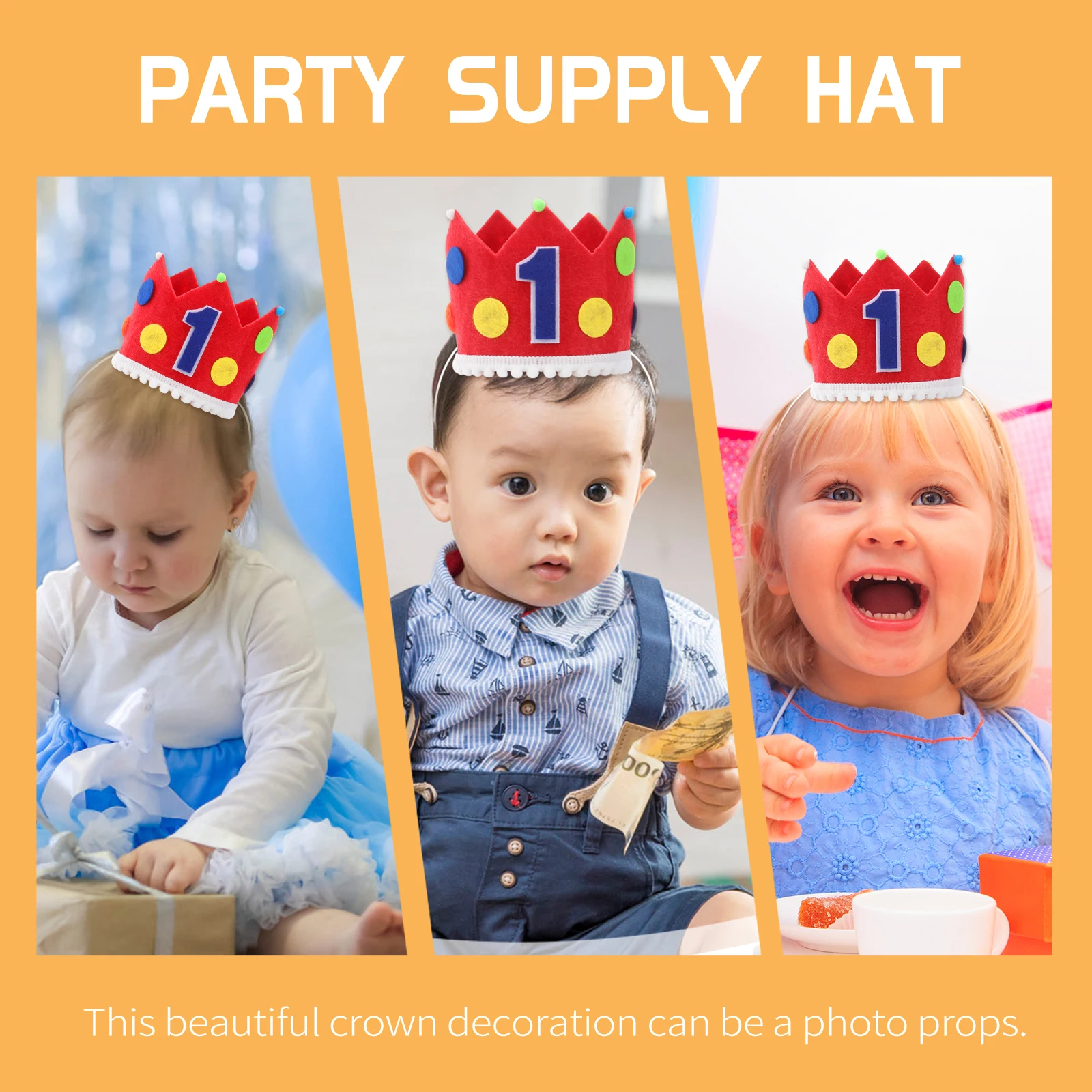 

Birthday Hat Hair Accessories Head Band Pull The Flag Party Infant Headband Circus Theme