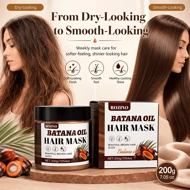 Hair Care Frizzy Hair - ROZINO Batana-olie-haarmasker, 200 g, hydraterende haarconditioner