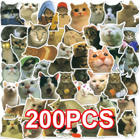200PCS Cute Cat Stickers Vinyl Funny Cats Decals for Water Bottle Laptop Skateboard Scrapbook Luggage Kids Toys