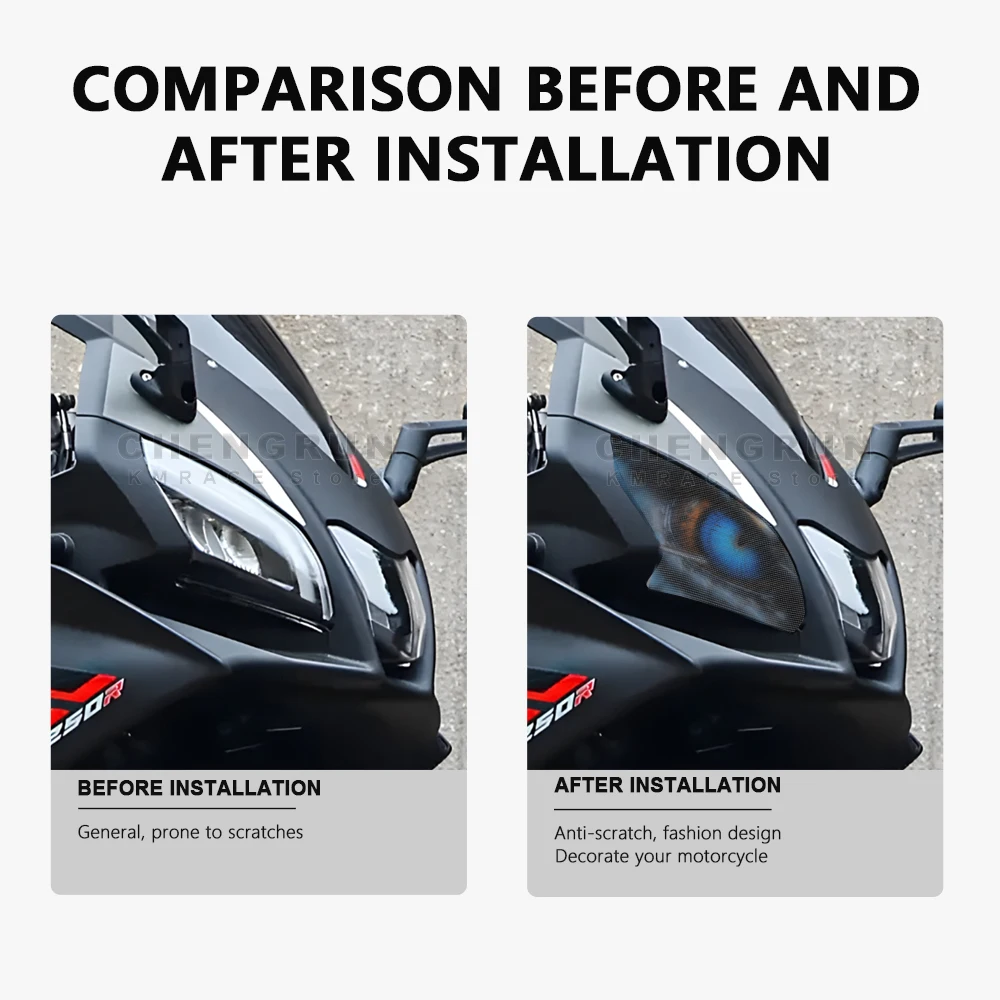 Headlight Sticker Waterproof Motorcycle Decals for Aprilia GPR150R GPR250R Accessories Head Light Motorbike Stickers