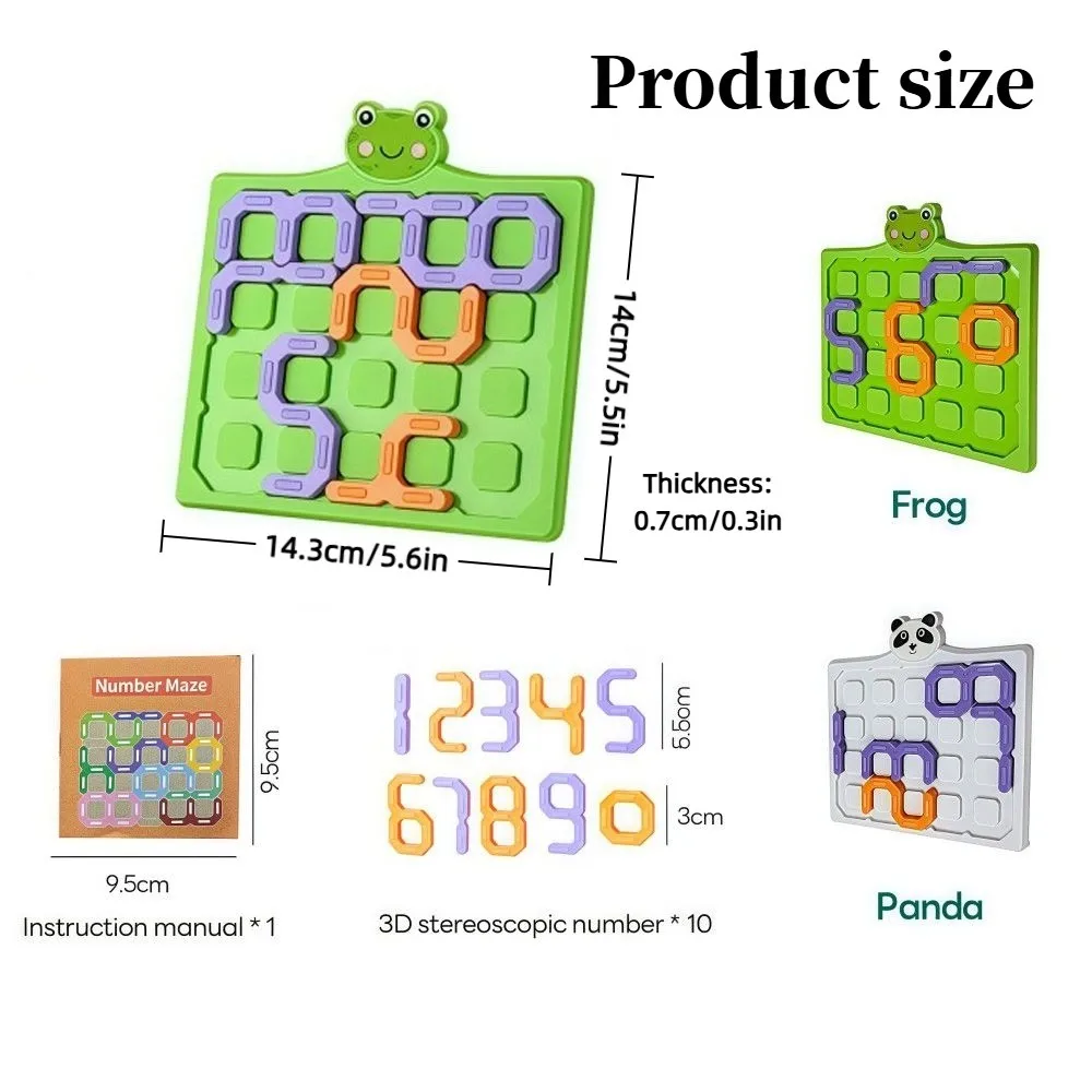 Puzzle digitale dei cartoni animati Gioco di numeri Labirinto multifunzionale Puzzle Board Allenamento del cervello Blocco di corrispondenza delle forme per l'educazione precoce