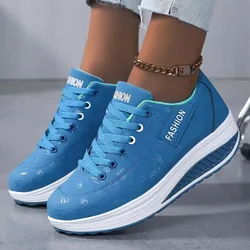 Women's Shoes Outdoors Thick Sole Rocking Casual Fashion Platform Large Size Women's Shoes Flat Sole Walking Shoes Sports Shoes