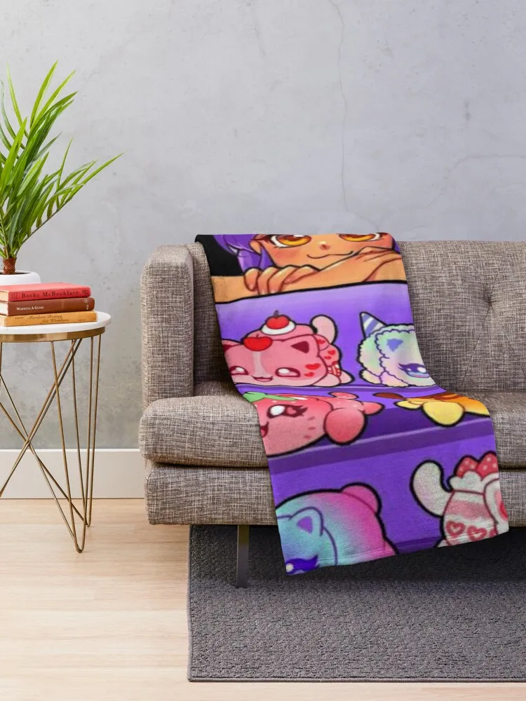 Aphmau Meow Plushies Anime Cats Throw Blanket Camping Blanket Blanket For Sofa Beach Blanket