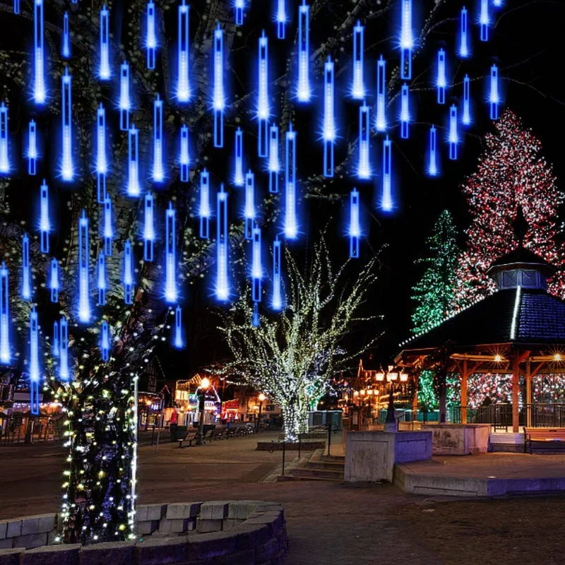 30cm/50cm wasserdichte LED Meteorsc hauer Regen lichter fallende Lichterketten für Hausgarten Hochzeits feier im Freien