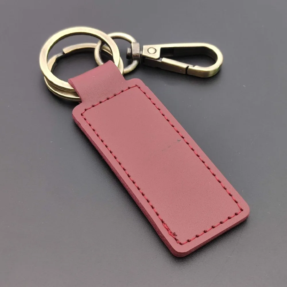 Aangepaste logo PU lederen retro sleutelhanger lasergraveren autosleutelhanger personaliseren ring hotel bedrijf naam sleutelhanger creatief cadeau