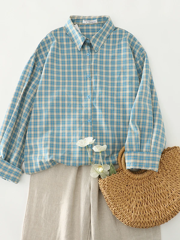 

Свободный крой, клетчатый длинный све, женская повседневная универсальная верхняя одежда, открытый кардиган, пальто, винтажное осеннее пальто