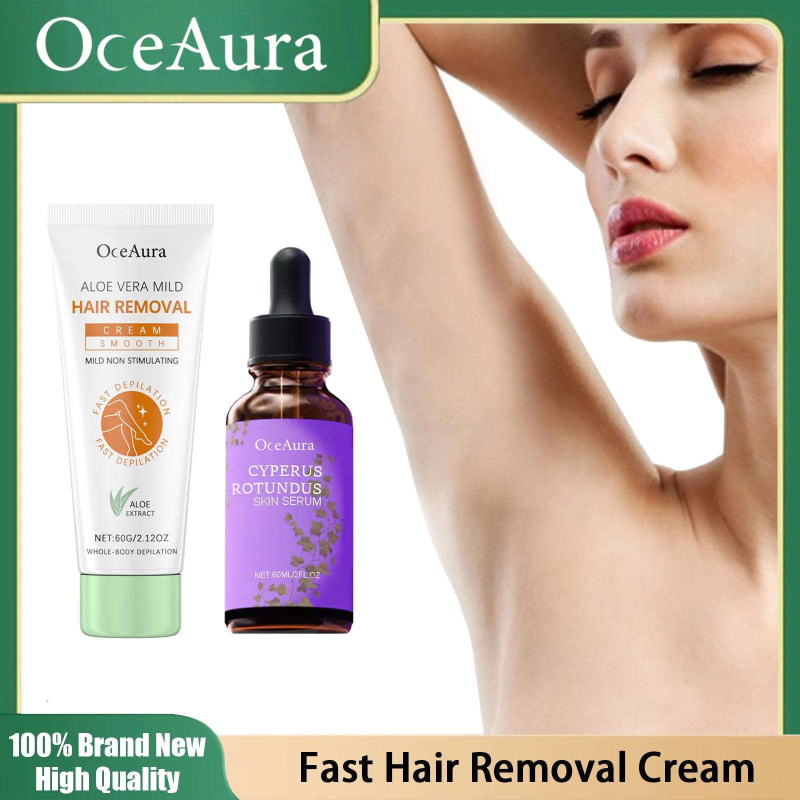 

Permanent Hair Removal Cream Natural Armpit Depilatory Cream Bleach Underarm Soothe Dry Tight Skin Shrink Pores Aftershave Serum