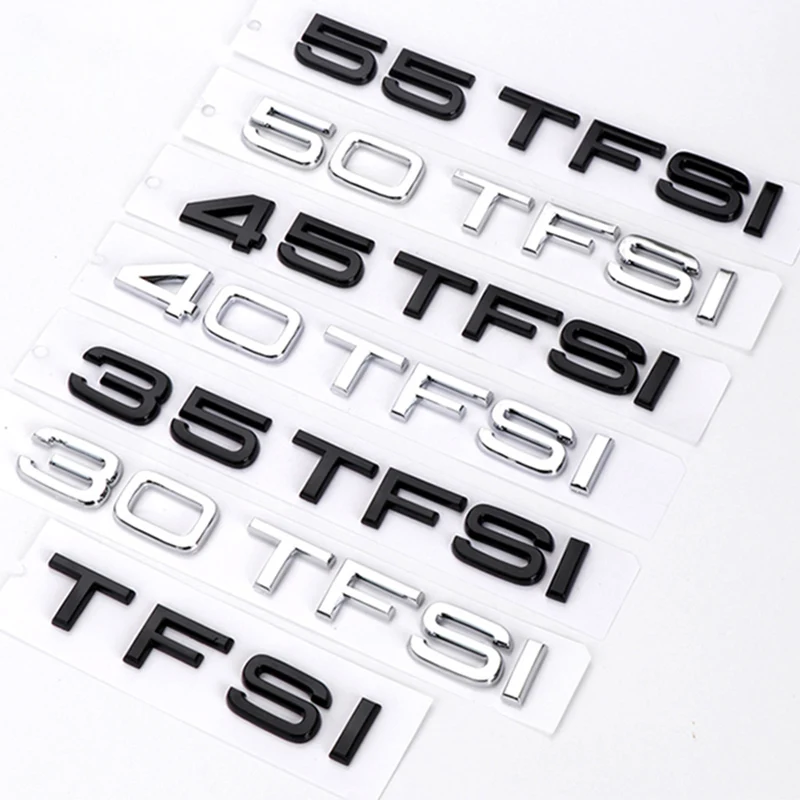 3D Chrome Car Letters Trunk Emblem Badge Sticker For Logo Audi A1 A3 A4 A5 A6 A7 Q3 Q5 Q7 TT 30 35 40 45 50 55 TFSI Accessories