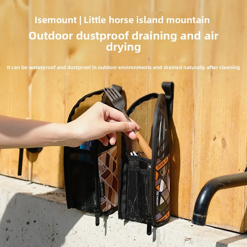 Sac de rangement de vaisselle d'extérieur avec fonction de vidange, sac à main portable, sac d'articles divers de camping