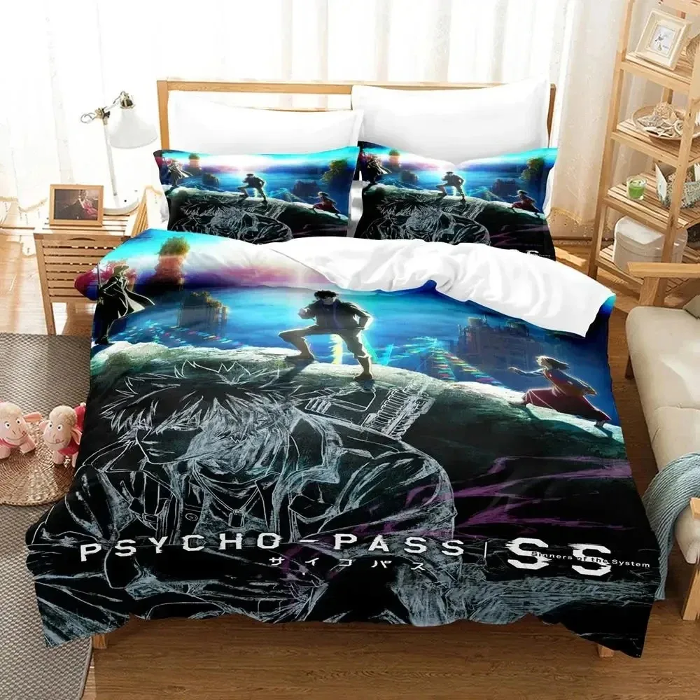 Anime Psycho Pass Bedding Set 3D Duvet Cover Bed Set Quilt Cover Pillowcase Comforter king Queen Size Boys Adult Bedding Set