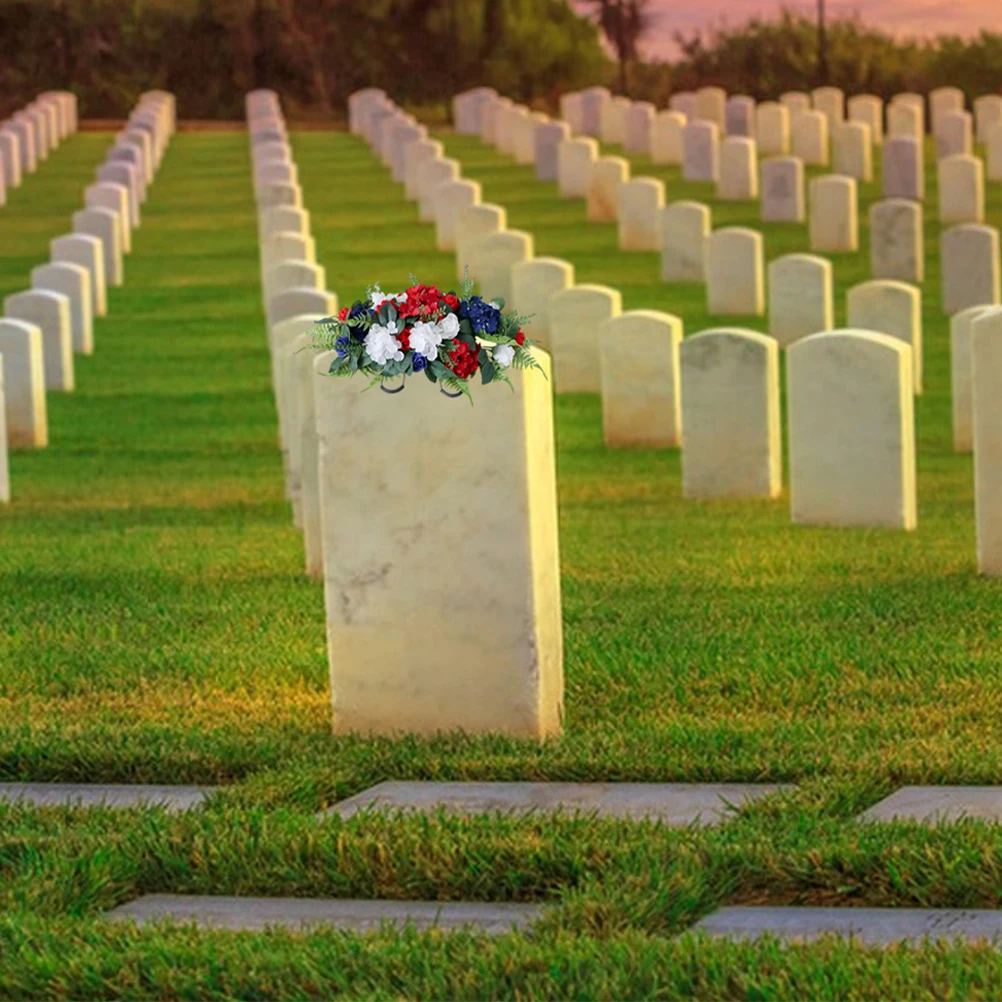 

Artificial Grave Flowers Realistic Cemetery Headstone Decorations, Fade-Resistant Outdoor Memorial Flower Arrangement For