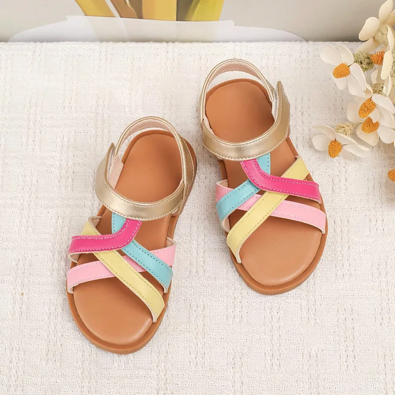 

Girls Colorful Sandals Open Toe Breathable Summer Sandal Holiday Beach Boho Style Casual Shoes Daily Wear For Girl Fashion