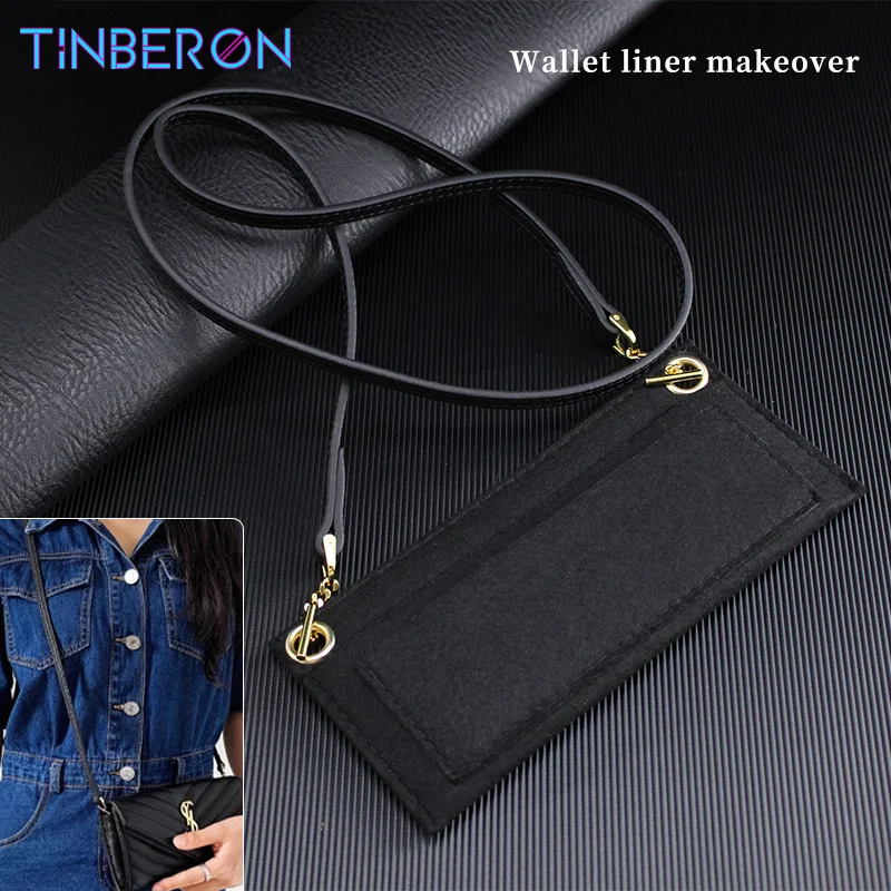 TINBERON DIY çanta T kanca çanta askısı keçe çanta iç Insert çanta aksesuarları cüzdan dönüşümü omuz Crossbody deri çanta askısı