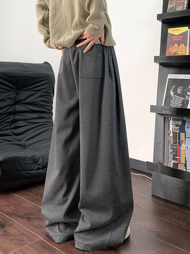 

American Sle Heavyweight Curved Blade Sweatpants Men Women Spring Autumn New Trend Sports Wide Leg Pants Lazy Sle Long Pants