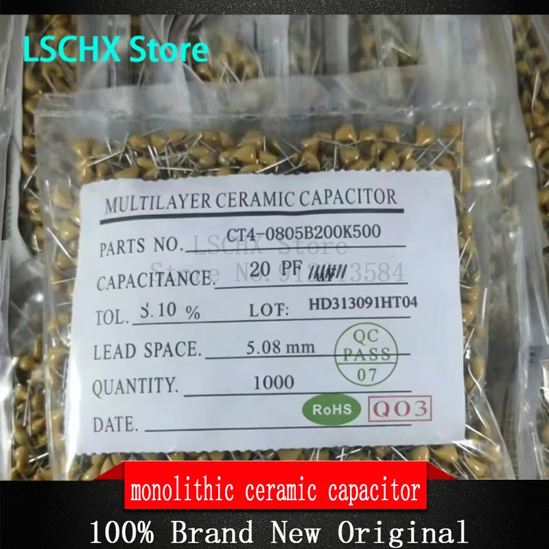 1000pcs 50V monolithic ceramic capacitor 10PF ~ 10UF 22PF 47NF 220NF 1NF 4.7UF 1UF 100NF 330NF 0.1UF 102 104 105 106 103 473 334