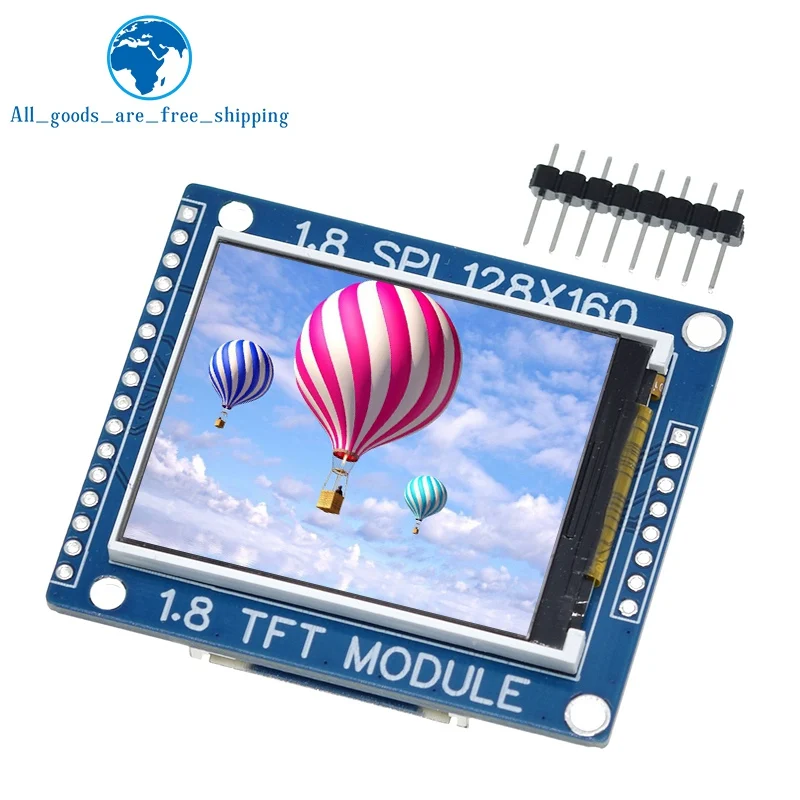 

1,8-дюймовый последовательный SPI TFT ЖК-модуль, адаптер печатной платы дисплея IC 128x160, матричный 3,3 В, 5 В, ввода-вывода, Cmmpatible LCD1602 для Arduino