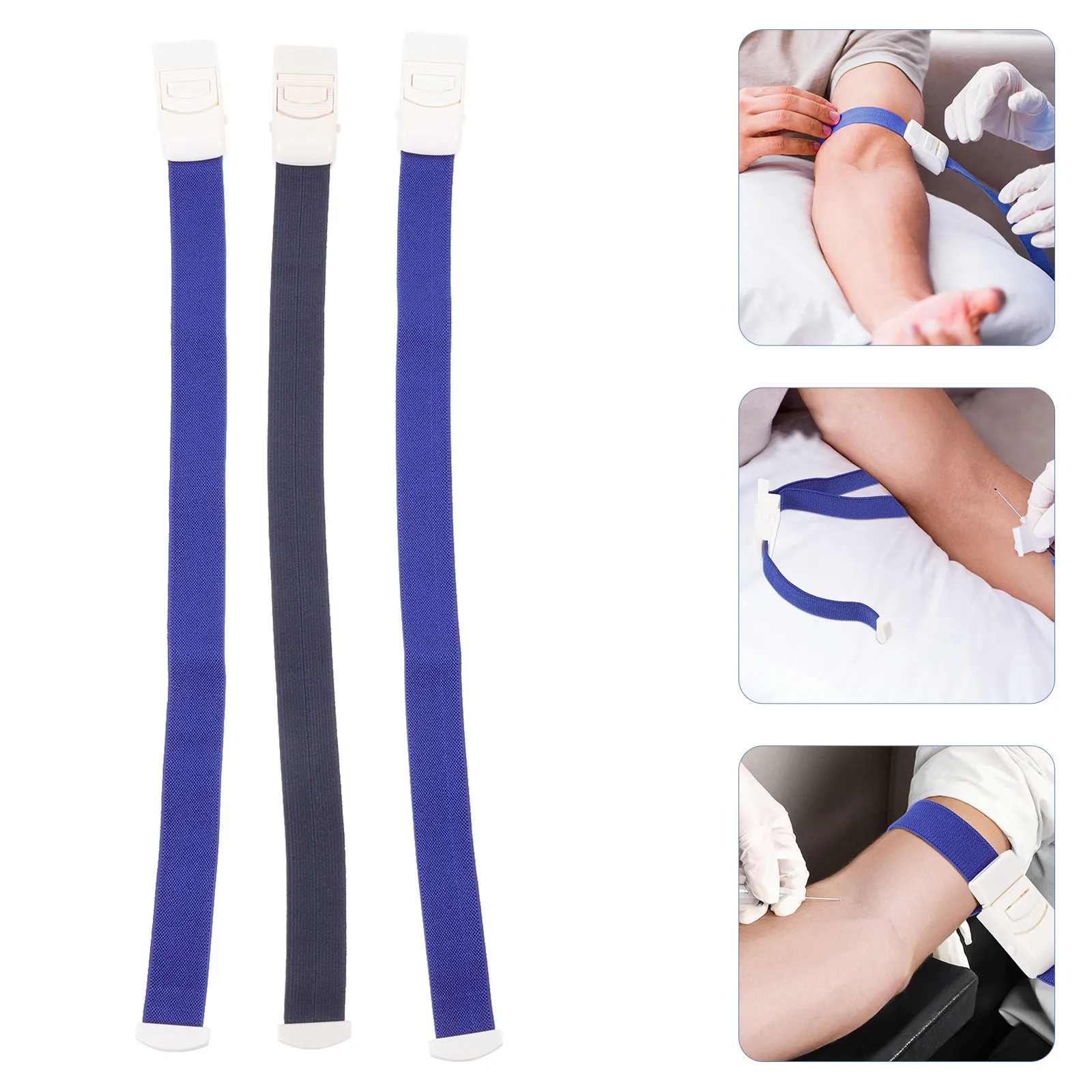 

3Pcs Tourniquet Hemostatic Band Adjustable Buckle Elastic Emergency Outdoor Blood Flow Restriction Arm Training Fitness