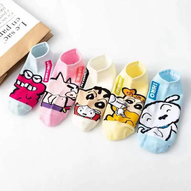 

Kawaii Anime Crayon Shin-Chan Socks Combed Cotton Summer Boat Socks Cartoon Cute Short Socks Ins Birthday Gifts Girlfriend Gifts