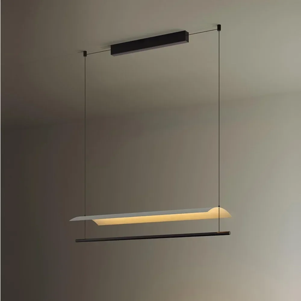 

Nordic Scandinavian Restaurant Tile pendent lamp Modern Lampshade Lamp Designer Minimalist Flat Lamp Office Long Chandelier