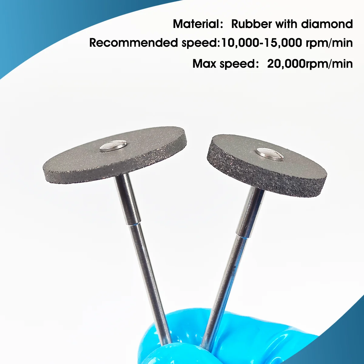 Dental-Gummi-Diamant-Polierscheibe 26/22mm für Zirkonoxid-Keramik-Schleifen und Polieren HP 2,35mm – Detail 5