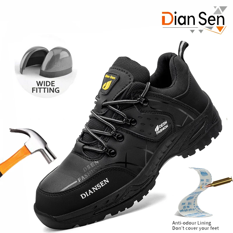 

Men's Work Safety Boots Indestructible Climbing Steel Toe Protective Boots Anti-puncture Safety Shoes Work Hiking Boots Sneaker