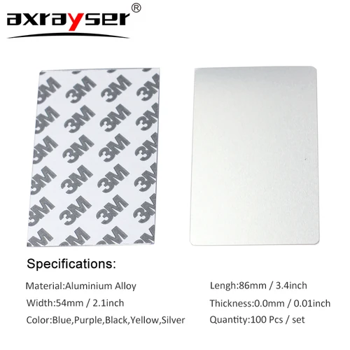 Imagen 2 del producto 100 Uds. Placa de identificación de Metal de aleación de aluminio tarjetas en blanco de negocios Material Multicolor 5 colores para máquina grabada de marcado láser
